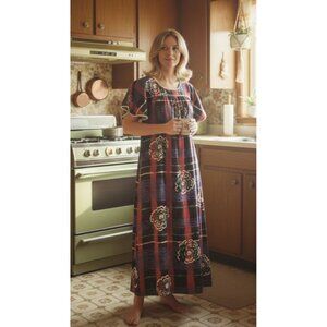 VTG 70s Gilligan & O'Malley Donna Richard Cotton House Coat Womens Sz S/M Petite